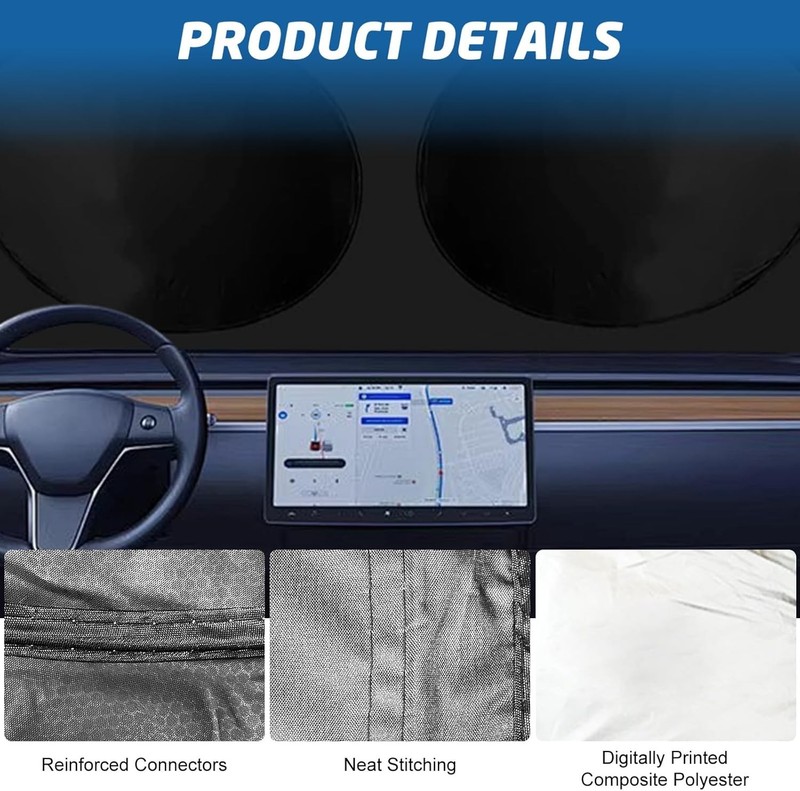 Windshield Sun Shade, Reflective Sunshade with Storage Pouch for UV Rays & Heat gallery