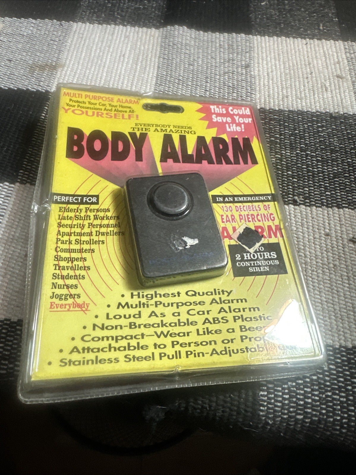 Body Alarm Personal Security Alarm, UP TO 2 HOURS CONTINUOUS SIREN gallery