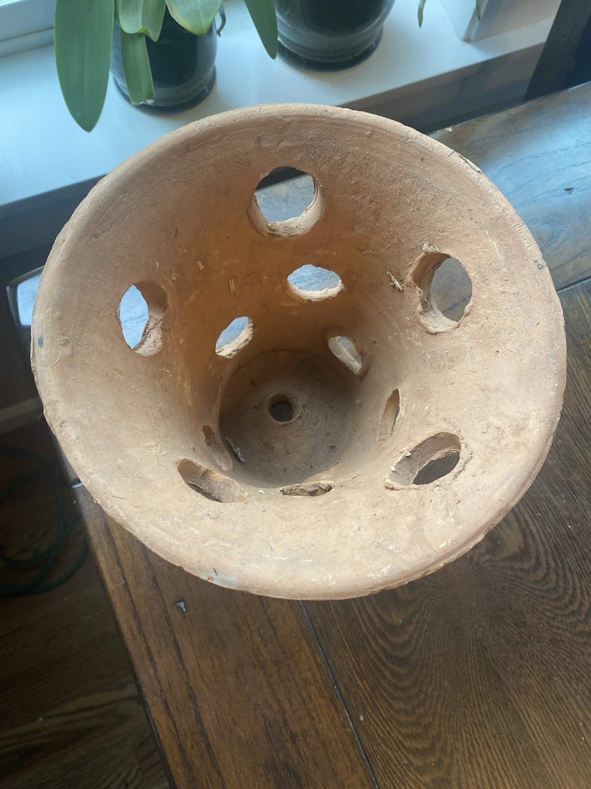 Rustic Handmade Terracotta Orchid Pot Large Cone Shape gallery