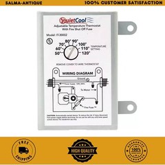 Attic Fan Mechanical Replacement Thermostat with Built-In Fire Safety Shut Off