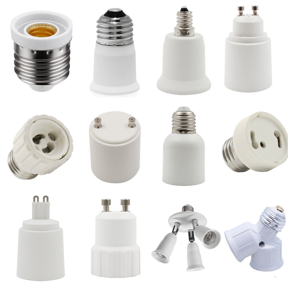 E12/E26/E27/E40/GU10/GU24/G9 Bulb Socket Adapter, Lamp Socket Adapter Converter