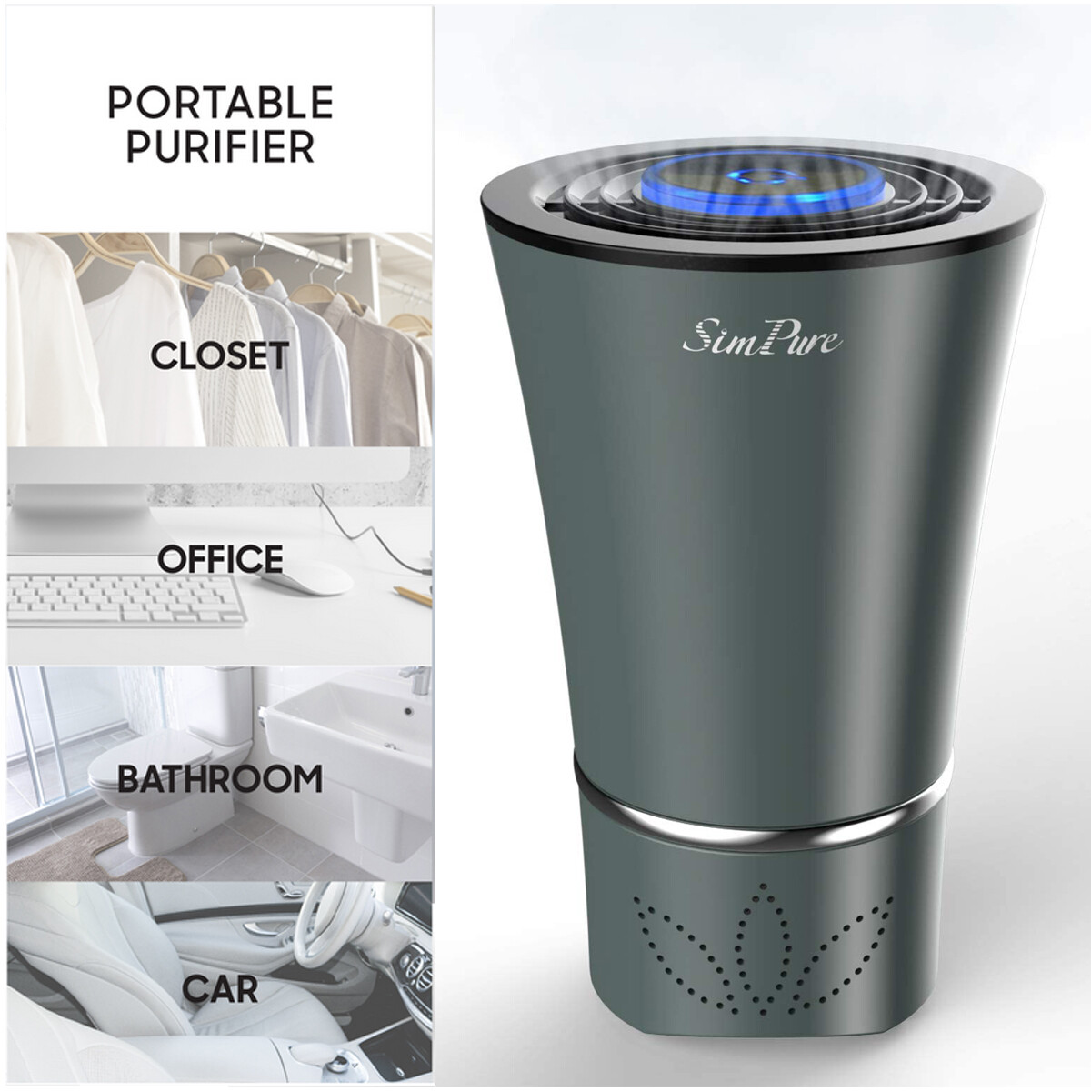 10Ft² Small Room Air Purifiers for Allergies Pets Hair Odor, H13 True HEPA gallery