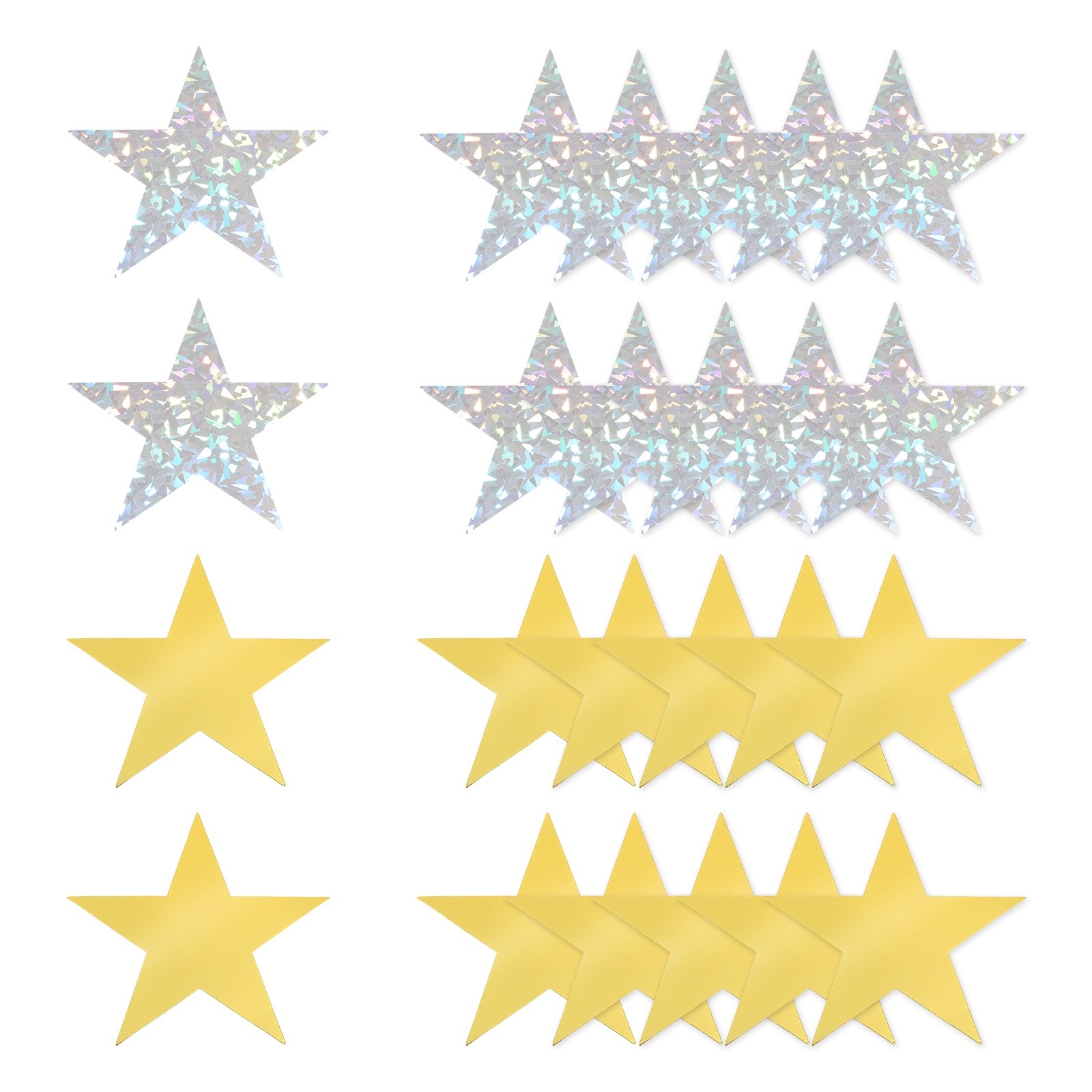 24 Pcs Stars Cutouts, 6 Inch Double Printed Paper Stars, Gold/Laser Silver gallery