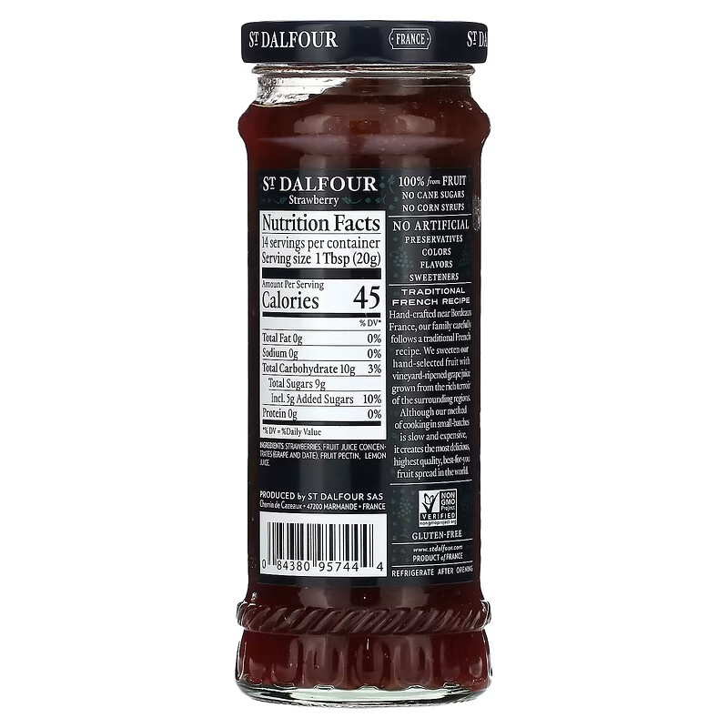 St. Dalfour, Strawberry Fruit Spread Jam Jelly Made In France 10 oz (284 g) gallery