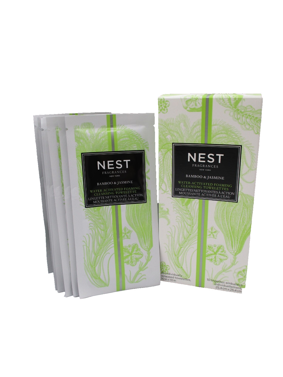 NEST Fragrances Water Activated Cleansing Towelettes ~ Bamboo & Jasmine ~ gallery