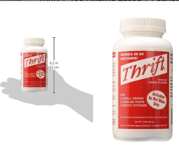 Thrift Odorless Powder Drain Cleaner 1 lb for Small Drains Grease Traps Septic gallery