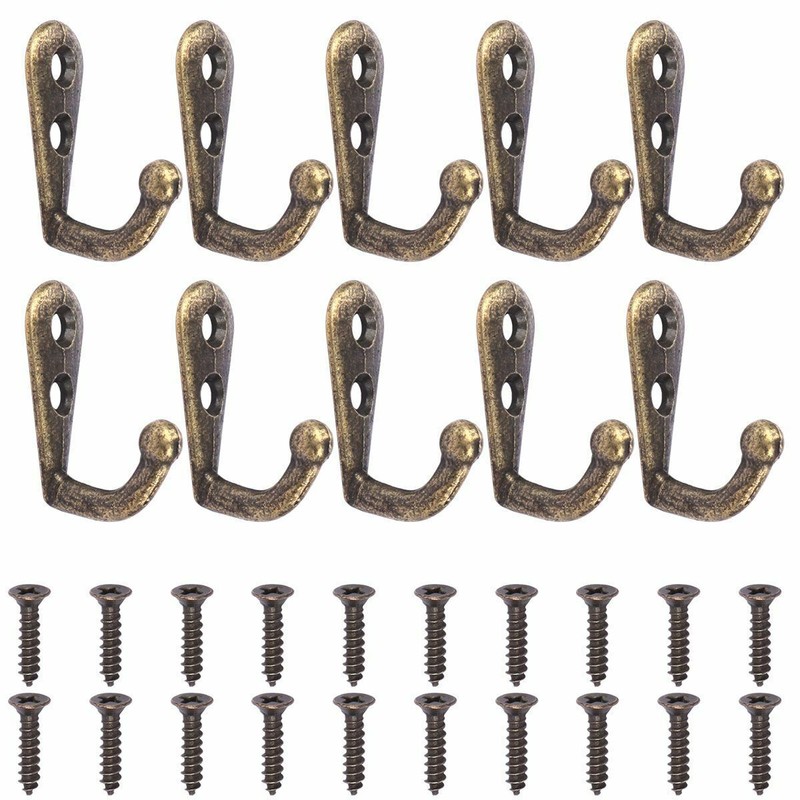 20 Pack Wall Mounted Hook Single Robe Coat Holder Key Hanger w/40 Pieces Screws gallery