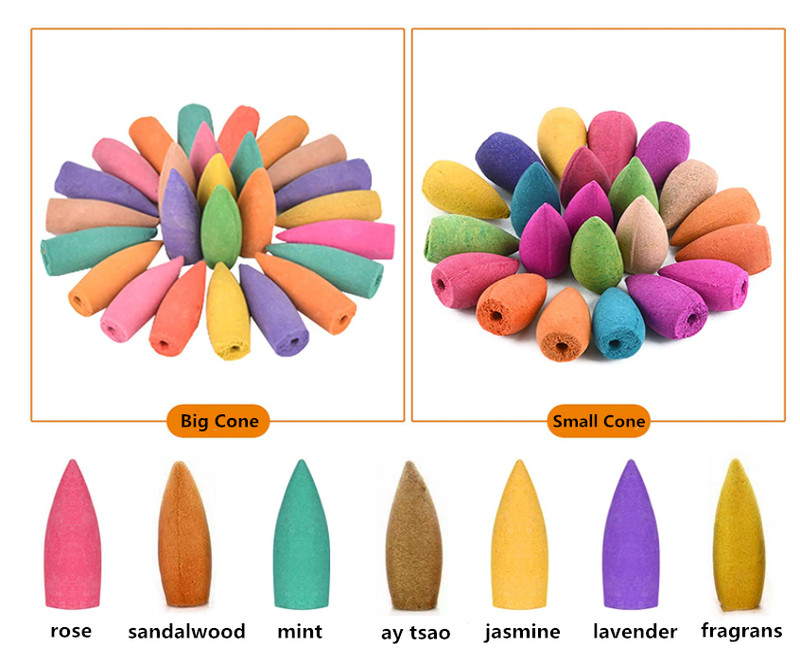 Big Backflow Incense Burner Cones Flower Flavor Smoke Bullet Cone 40/80/120Pcs gallery