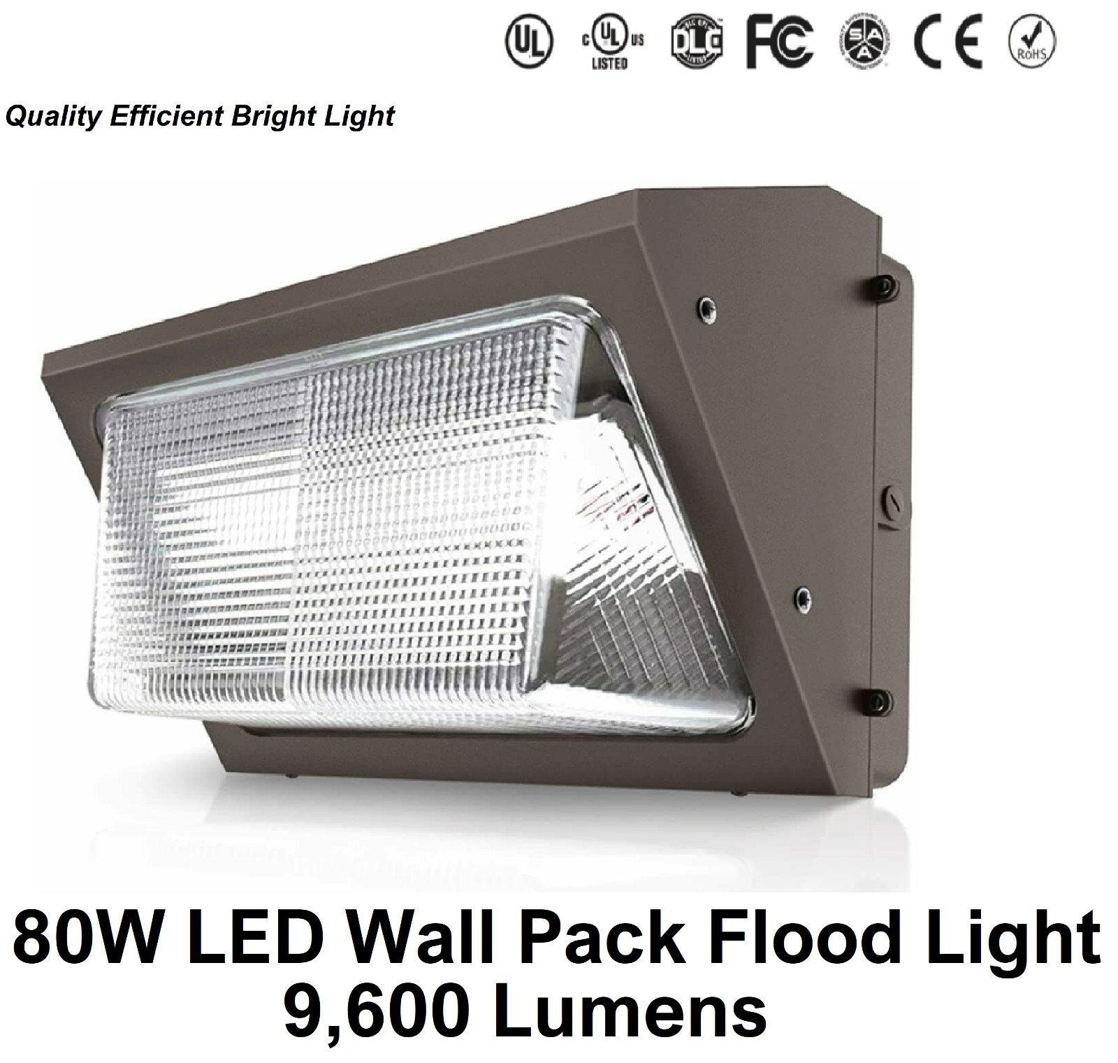 80W LED OUTDOOR WALL PACK 5000K IP65, 9,600 Lumens Glass Lens UL DLC gallery