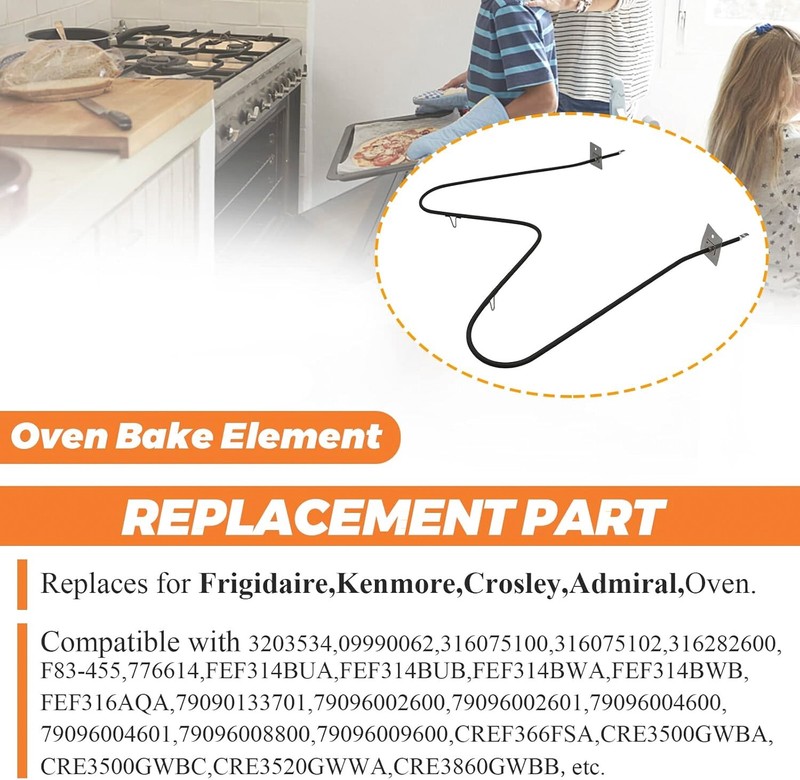Tappan Range Oven Bake Heating Element Models 31-1049-00-04 31-1049-00-05 gallery