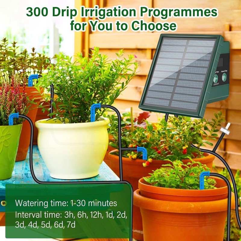 Watering Programmes Solar Irrigation System 300 with 10M Hose and 10 Drip Tips gallery