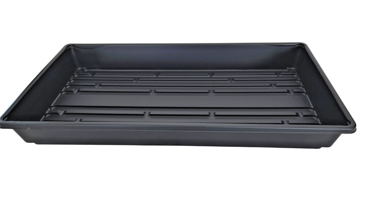 Solid Bottom Trays - No Holes - Black Plastic - Seed Starting Trays - Choose Qty gallery