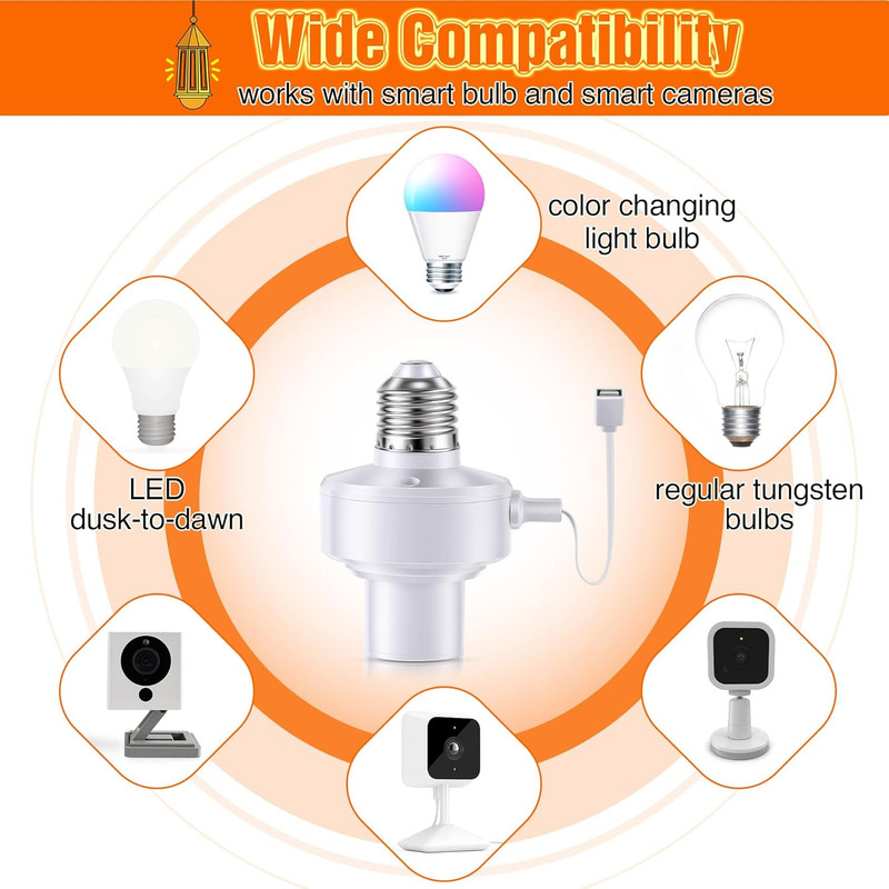 1 Pack E26 Light USB Socket Adapter, Lamp Socket Power Adapter 5V 1.5A, Light So gallery