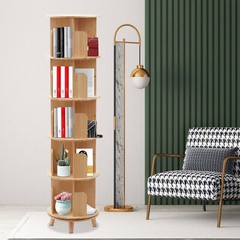 5 Tier 360 Rotating Bookshelf Bookcase Storage Shelf Freestanding Display Rack
