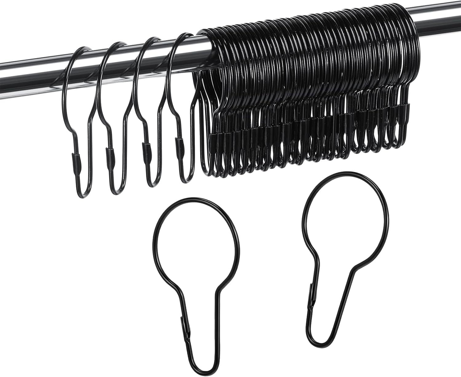 36 Pack Shower Curtain Hooks Rustproof Metal Curtain Rings Hanging Shower Clips gallery