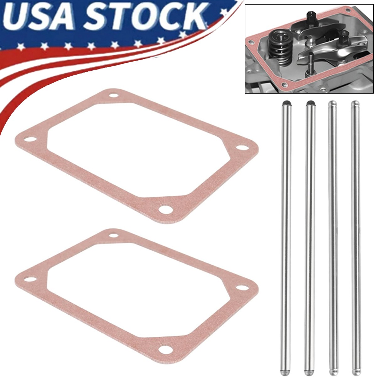2-Set For Briggs & Stratton Push Rod Set&Valve Cover Gasket 690981 690982 690971 gallery