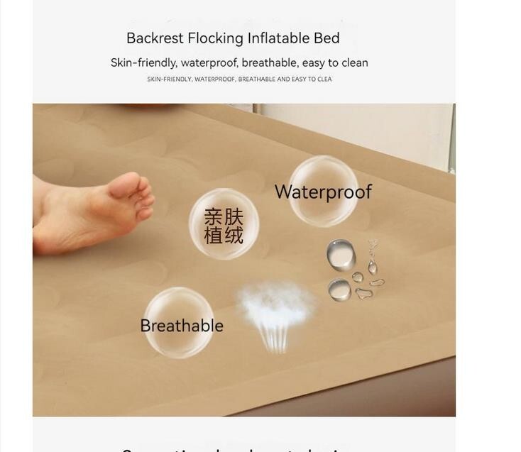 Inflatable High Raised Double King Size Air Bed Mattress with Pump & Pillow Set gallery