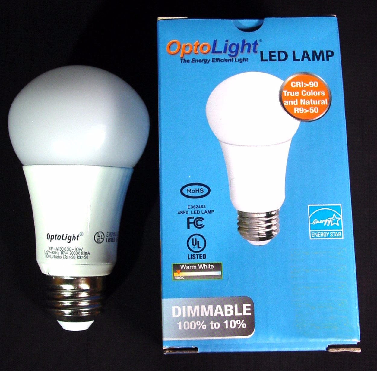 LED Dimmable Light Bulb 800 Lumens 10 Watt=60 Watt 3000K SAVES MONEY & ENERGY gallery