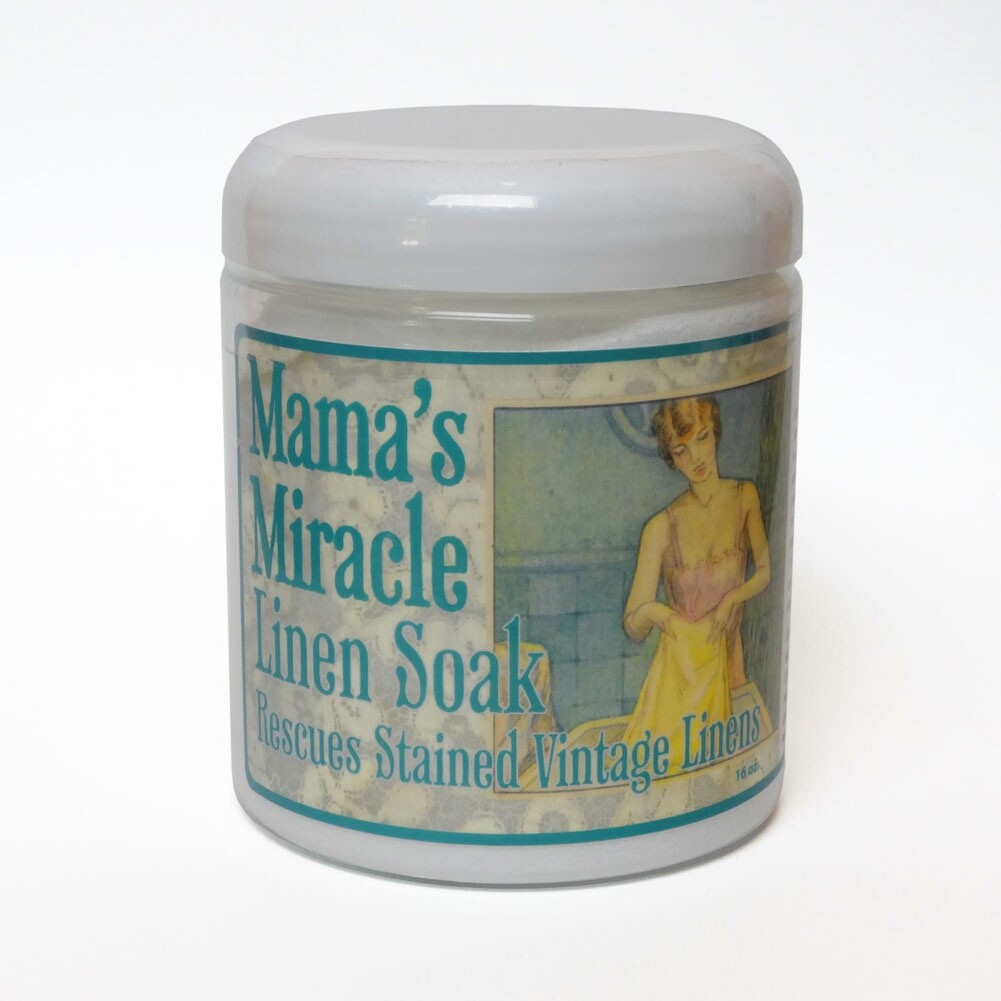Mama's Miracle Linen Soak- Gentle Stain Remover for Vintage & Antique Linens gallery