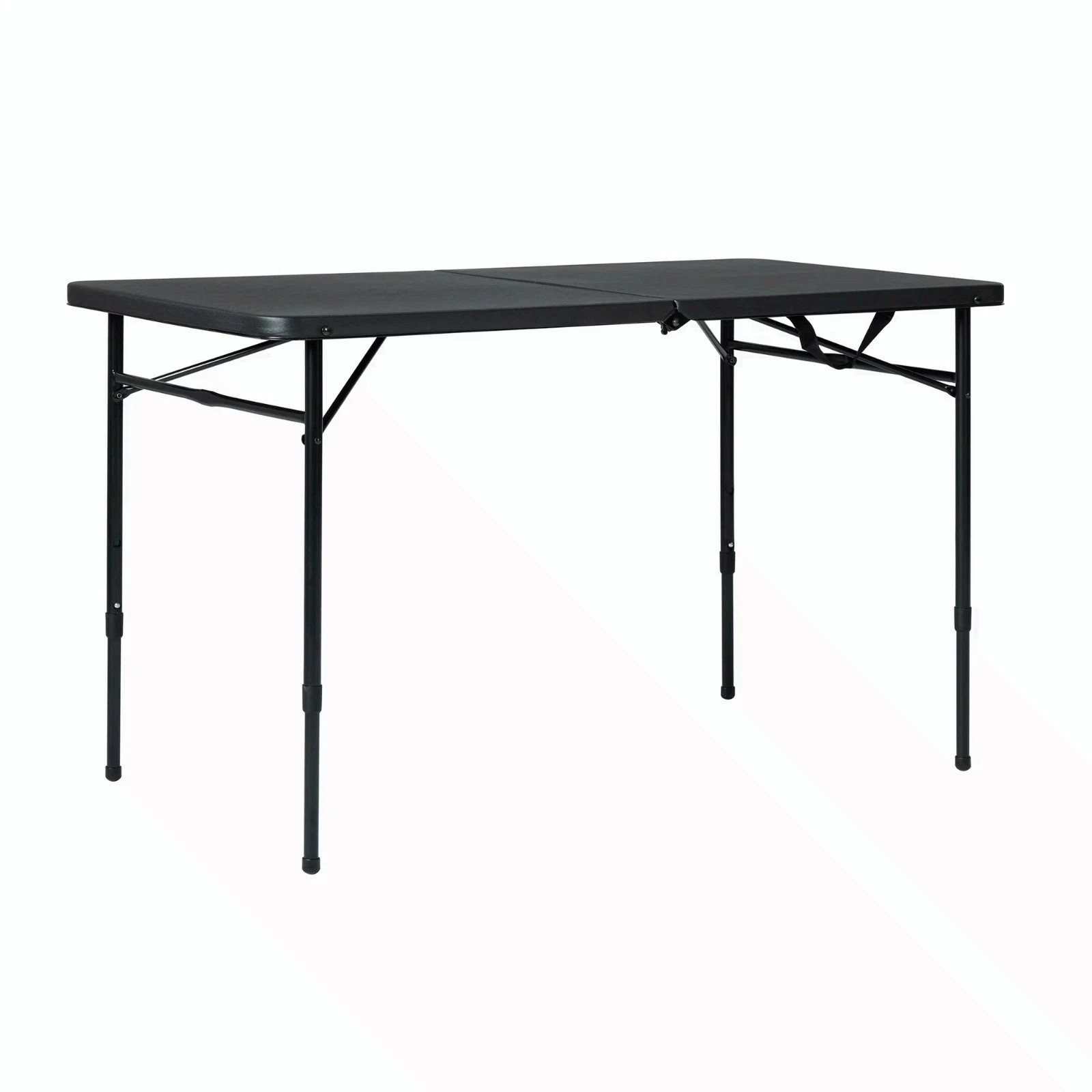 Mainstays 4 Foot Fold-in-Half Adjustable Folding Table, Rich Black gallery