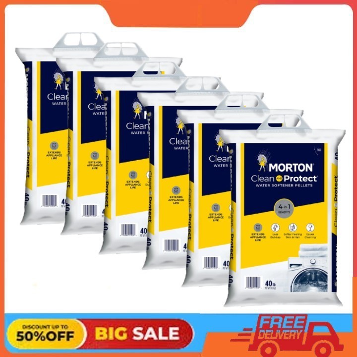 (6 pack) Morton® Clean and Protect Water Softener Salt Pellets, 40 lb Bag gallery