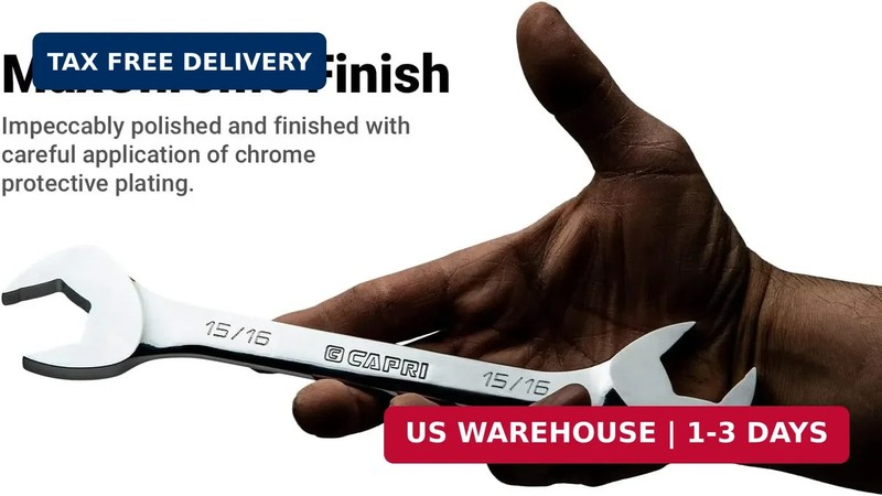 Capri Tools 7/8 in. Angle Open End Wrench, 30° and 60° angles, SAE gallery
