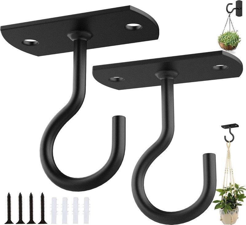 Ceiling Hooks for Hanging Plants 2Pack 2.5in,Wall Plant Hooks for Plants,Ligh... gallery