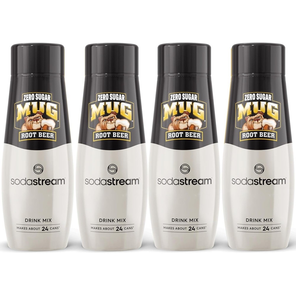 SodaStream Mug Root Beer Zero Sugar Drink Mix,440 mL/288 Fl. Oz., Pack Of4