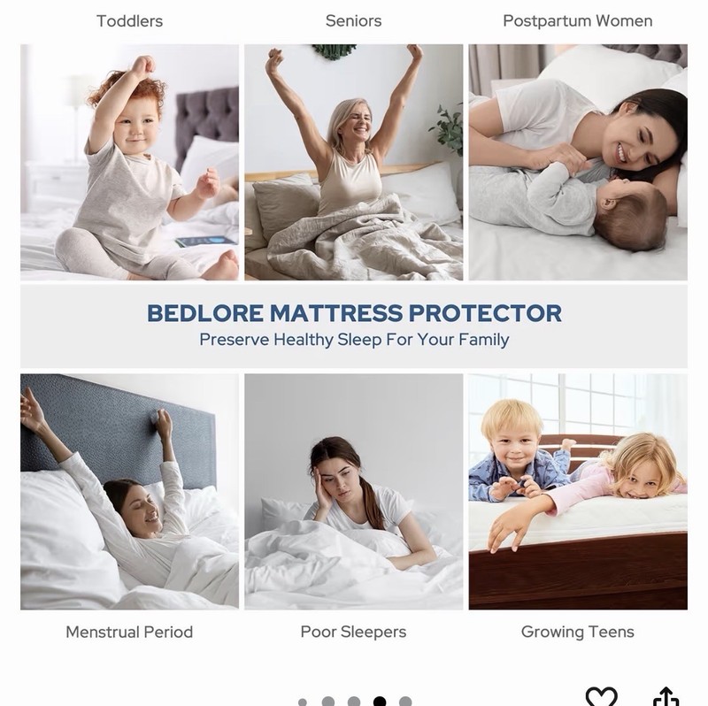Bedlore Queen Mattress Protector 2-Pack Waterproof Breathable Soft White gallery