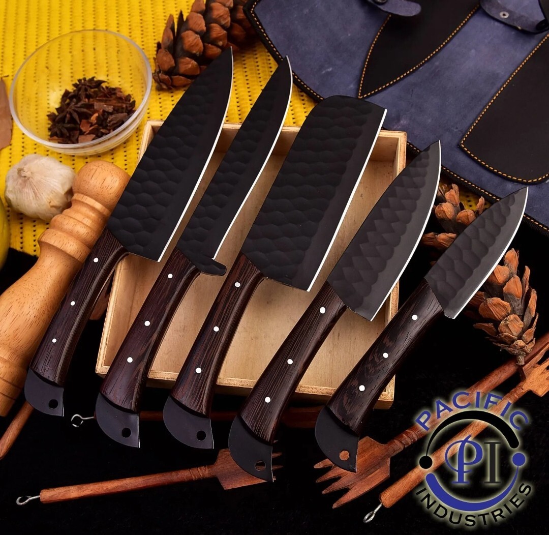 CUSTOM HAND MADE HIGH CARBON STEEL CHEF SET KITCHEN KNIVES 2929 gallery