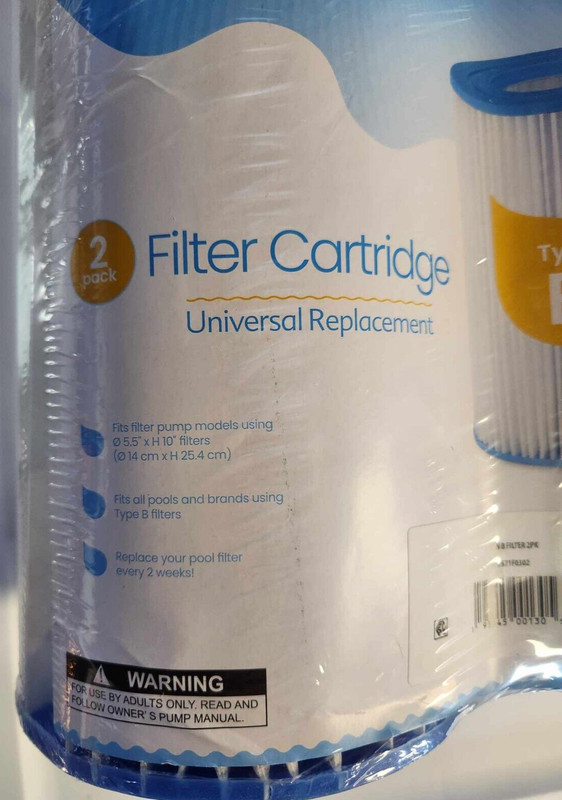 FunSicle 2-Pack TYPE B Universal Replacement Swim Pool Filter Cartridges -Sealed gallery