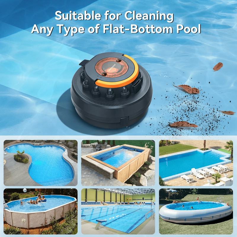 Poolease Cordless Robotic Pool Cleaner, 45W Dual-Motor, 95% Coverage, 2L Debris gallery