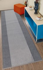 Custom Size Solid Border Grey Design Slip Resistant Washable Runner Rug 25″ Wide