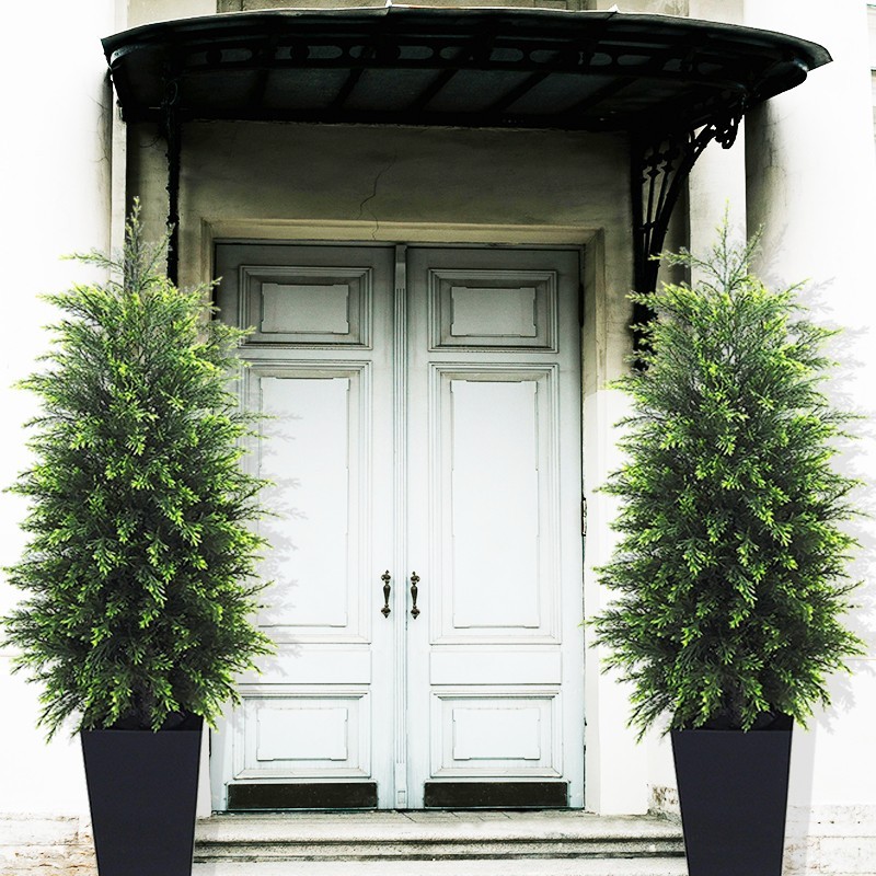 4FT Artificial Pine Cedar with Black Pot gallery