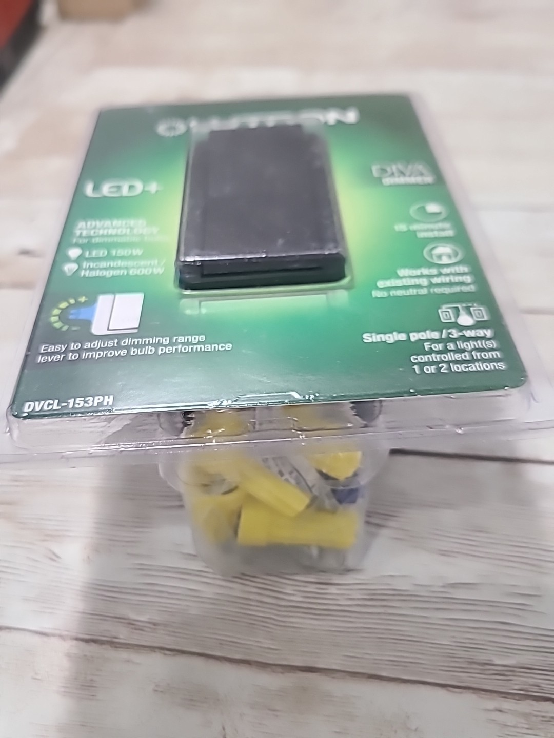 Lutron Diva LED+ Dimmer Switch DVCL-153PH-BL Single-Pole/3 Way - Black gallery
