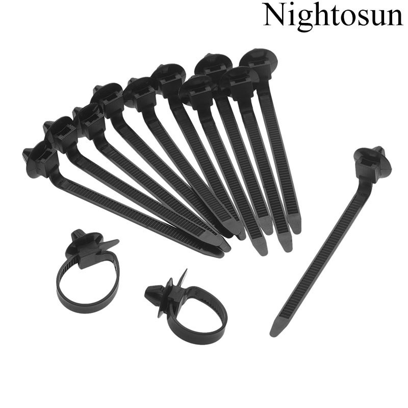 Nightosun Universal Nylon Push Mount Clips Plastic Ties for Home Or Garden Use