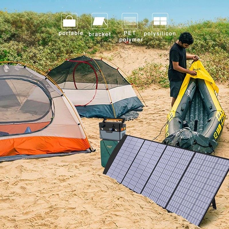 200W Solar Panel Portable Foldable for Power Station Camping Trip Phone Charger gallery