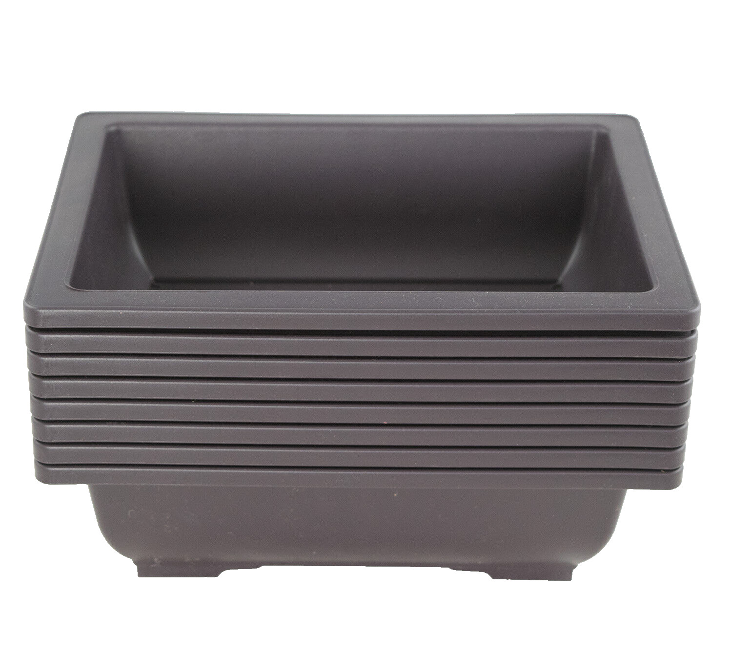 8 Rectangular Plastic Bonsai / Cactus & Succulent Pot 10"x 7.5"x 3" Dark Brown gallery