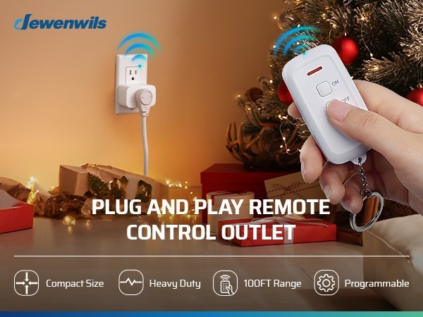Wireless Remote Control Outlet, Plug-in, 15A 1875W, 100 Ft Range, No Wiring Need gallery