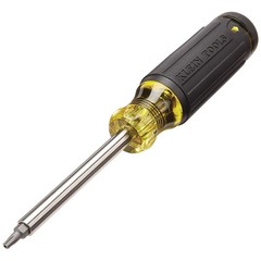 Klein Tools 32307 Multi-bit Tamperproof Screwdriver, One Size, Black/Yellow