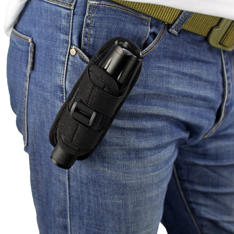 Tactical 360 Degrees Rotatable Flashlight Pouch Holster Torch Case gallery