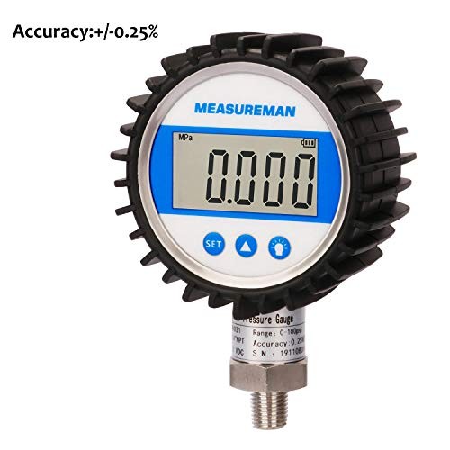 3-1/8" Dial Size, Digital Pressure Gauge/bar/Mpa/Kpa, 1/4" NPT Lower 0-100psi gallery