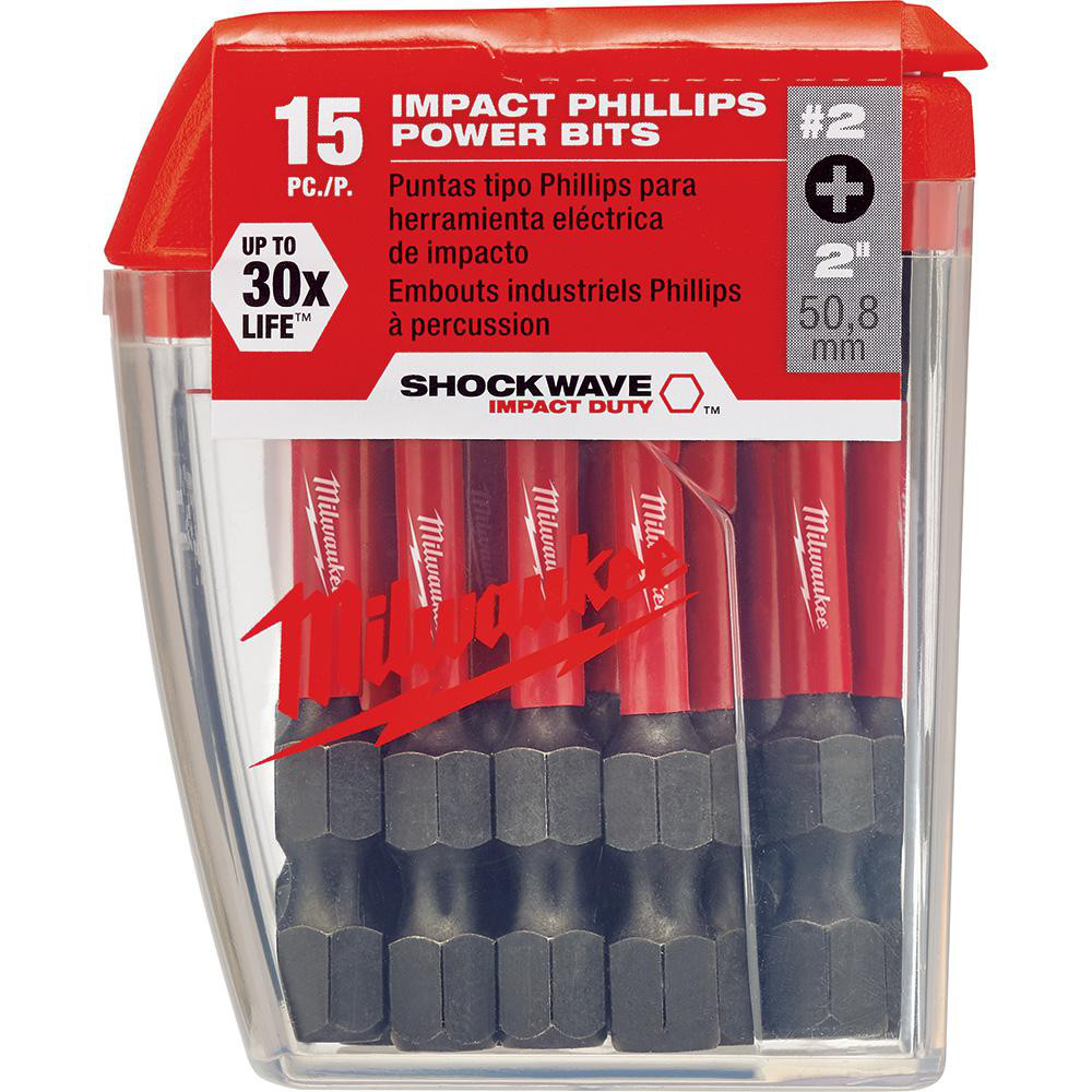 #2 Philips Shockwave 2 In. Impact Duty Steel Driver Bits (15-Pack) gallery