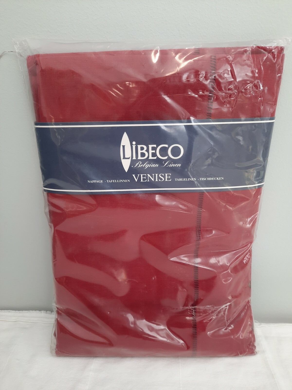 Gorgeous Libeco Belgian Linen & Cotton Tablecloth 71" x 110" Color Wine NIP gallery