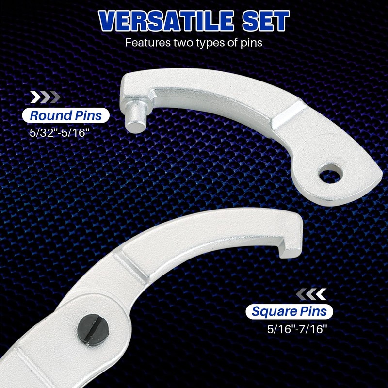 8pcs Adjustable Pin Spanner Wrench Tool Set, C-Shape Pin Hook Wrenches with C... gallery