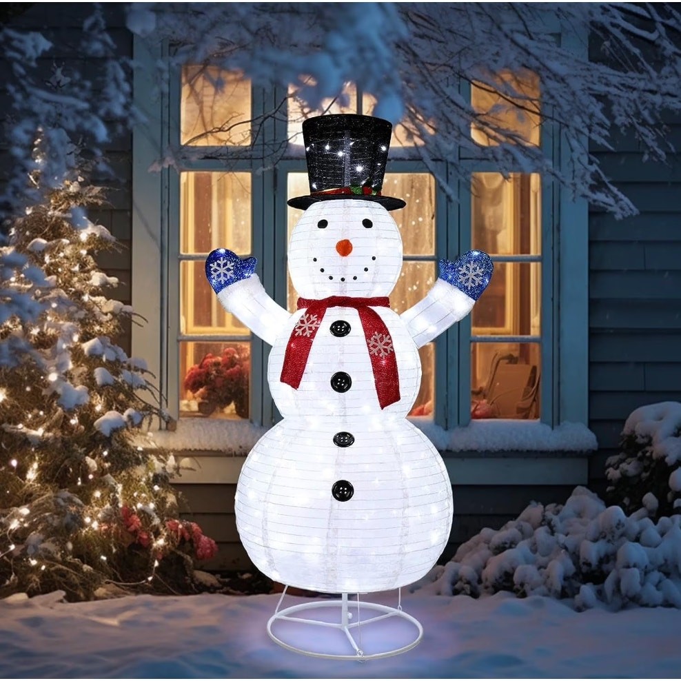 VINGLI 6ft Pop-Up Snowman | Light-Up Christmas Indoor/Outdoor Decoration gallery