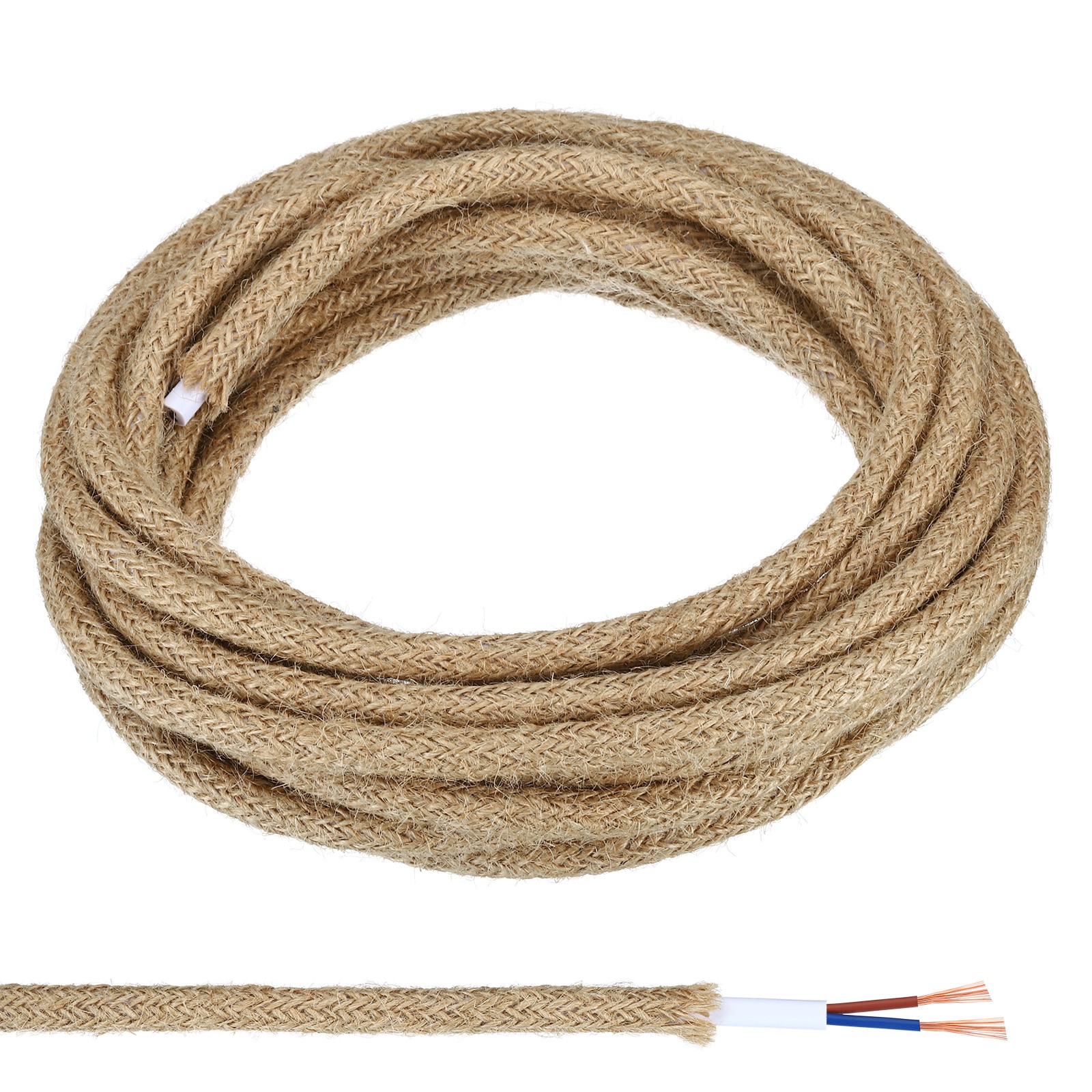 16.4ft 18AWG 2 Core Fabric Cloth Covered Round Wire, Linen gallery