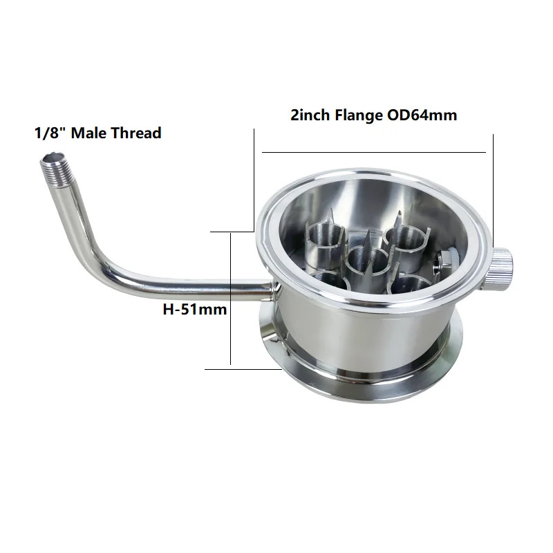 2"/3" Tri Clamp Rectification Module 1/8" Thread Thermowell Nipple Distillation gallery
