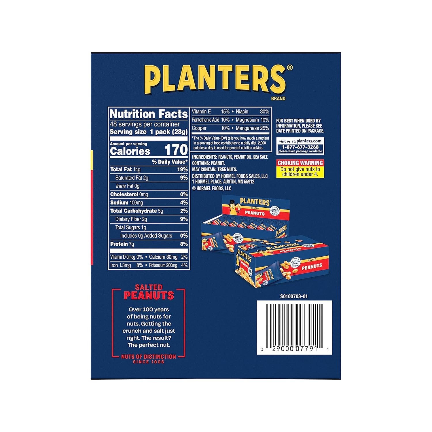 Planters Salted Peanuts (48 1-ounce packs) gallery