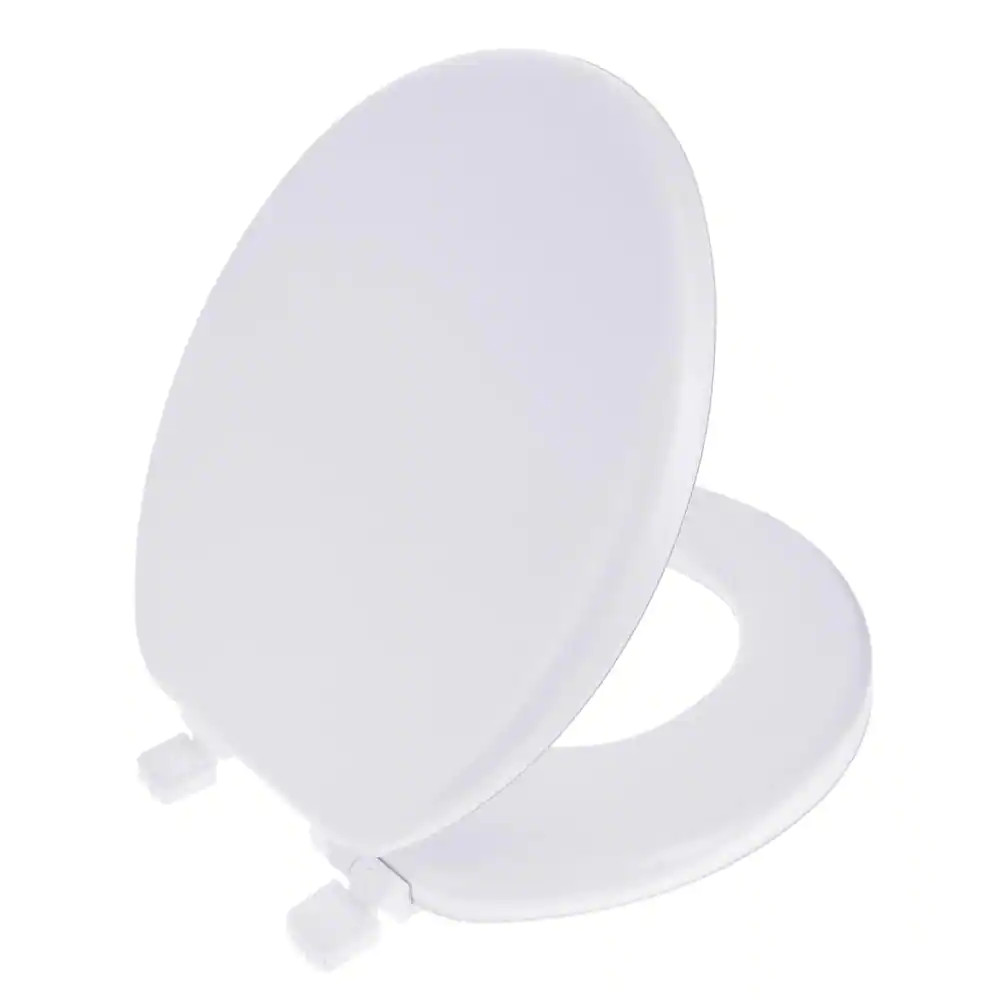 Round Soft Cushion Closed Front Toilet Seat in White gallery